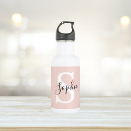 Monogramm Pastell mit Personalisiertem modernen Na Edelstahlflasche