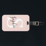 Monogramm Pastell mit Personalisiertem modernen Na Gepäckanhänger<br><div class="desc">Monogramm Pastell mit Personalisiertem modernen Namen Pink</div>