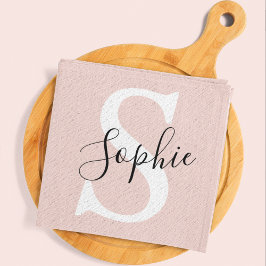 Monogramm Pastell mit Personalisiertem modernen Na Geschirrtuch