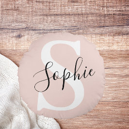 Monogramm Pastell mit Personalisiertem modernen Na Rundes Kissen