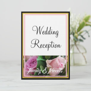 Monogramm Pastellrosa Rosen Familie Freunde Einladung