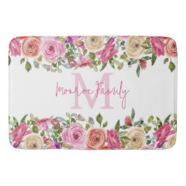 Monogramm | Personalisiere | Aquarell | Floral Badematte