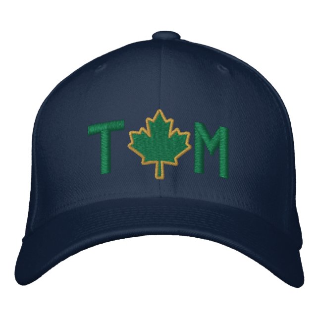 Monogramm personalisieren Sie die Ahornleaf-Sticke Bestickte Baseballkappe (Vorderseite)