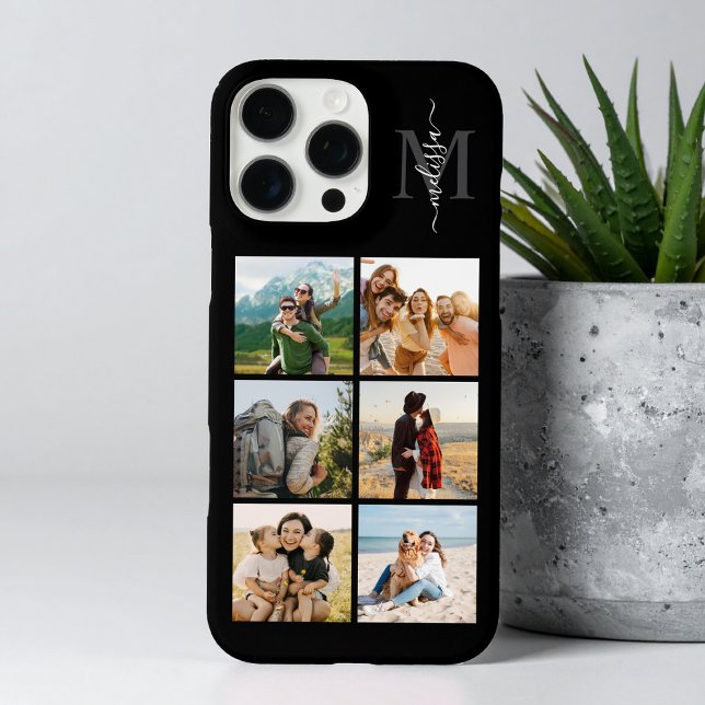 Monogramm Personalisiert 6 FotoCollage iPhone 16 Pro Max Hülle (Von Creator hochgeladen)