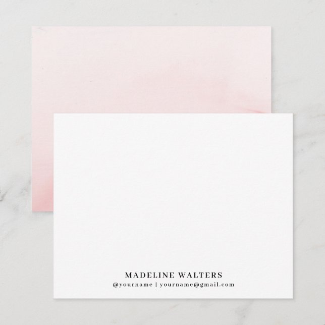 Monogramm Personalisiert Fleck für die Farbe Rosa Mitteilungskarte (Vorne/Hinten)