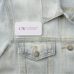 Monogramm Personalisiert rosa Anfangs- und Name-Ta Namensschild