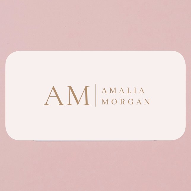 Monogramm Personalisiert rosa Initial und Name Namensschild (Von Creator hochgeladen)