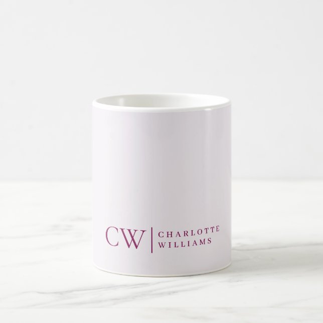 Monogramm Personalisiert rosa Initial- und Name-Ta Kaffeetasse (Mittel)