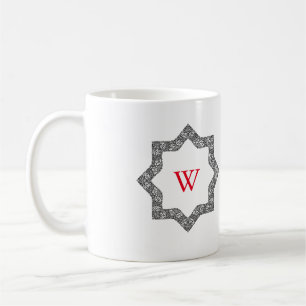Monogramm Personalisiert Schwarz/Weiß-Swirbel-Desi Kaffeetasse