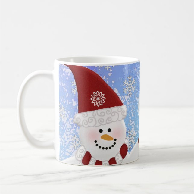 Monogramm personalisiert: Snowman-Tasse Kaffeetasse (Links)