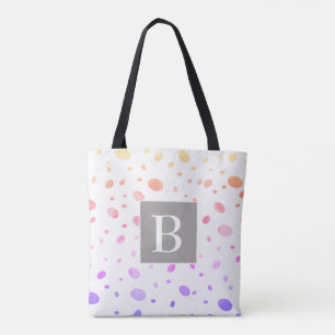Monogramm personalisierte Polka-Punkt-Tasche Tasche