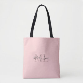 Monogramm | Personalisierte Schwarz/Rosa-Bauweise  Tasche