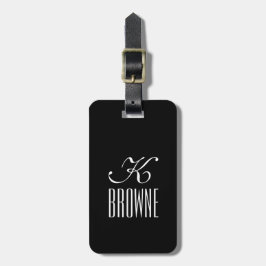Monogramm | Personalisierte Schwarzweißbilder | Gepäckanhänger