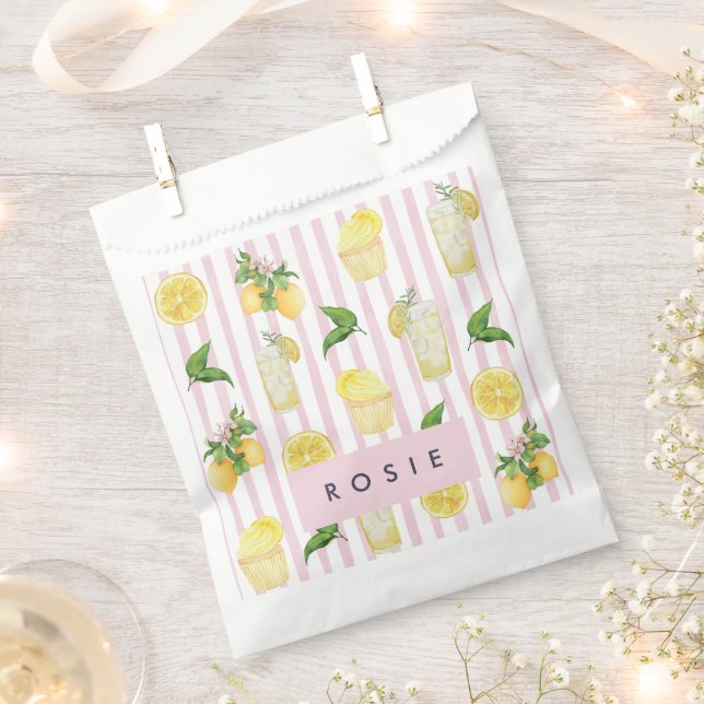 Monogramm Personalisierte Wasserfarben Lemonade Geschenktütchen (Ausgeschnitten)