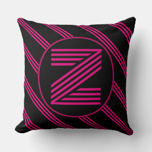Monogramm Personalisierter anfänglicher Chic Strip Kissen