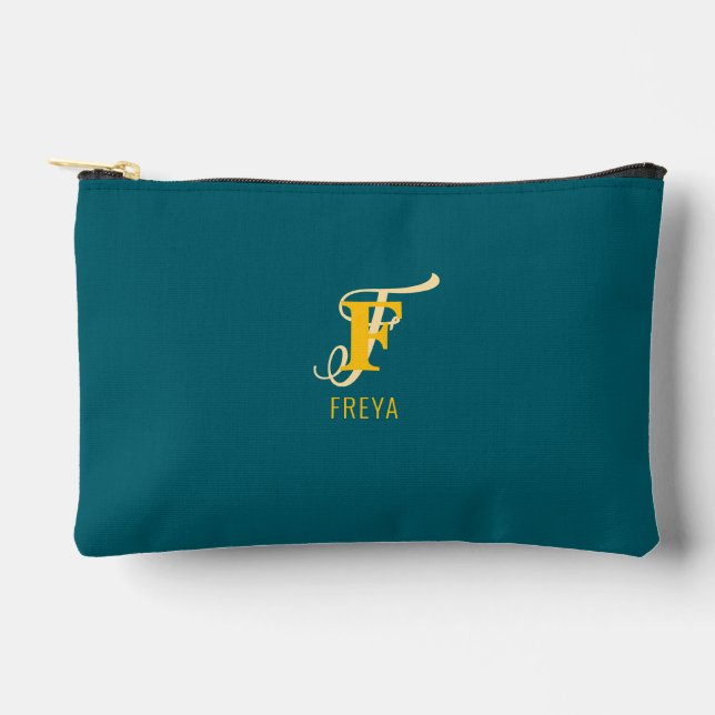 Monogramm personalisierter Anfangsname Zubehörtasche (Vorderseite)