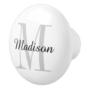 Monogramm-Personalisierter Druckknopf Keramikknauf
