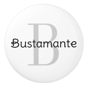 Monogramm-Personalisierter Druckknopf Keramikknauf