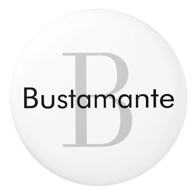 Monogramm-Personalisierter Druckknopf Keramikknauf (Vorderseite)