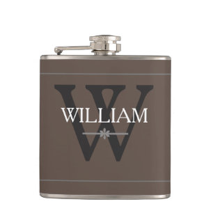 Monogramm Personalisierter Name Classic Tan Flachmann