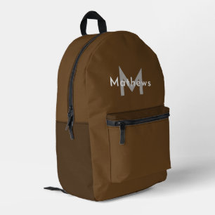 Monogramm personalisierter Name Elegant Einfach br Bedruckter Rucksack