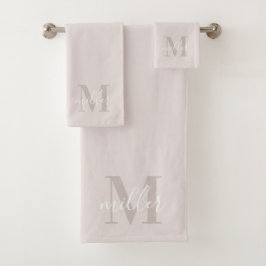 Monogramm Personalisierter Name für moderne rosa Badhandtuch Set