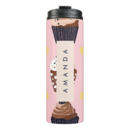 Monogramm Personalisierter Niedlicher Süßkuchen Thermosbecher