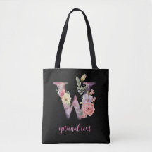 Monogramm personalisierter schwarzer Rosa-Buchstab