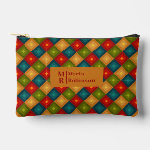Monogramm personalisiertes Anfangsnamenquadrat Zubehörtasche