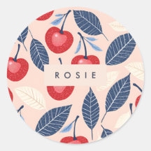 Monogramm-Personalisiertes Cherry-Leaf-Muster