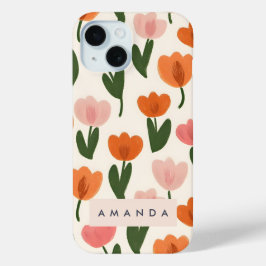 Monogramm Personalisiertes Niedliches Federmuster Case-Mate iPhone Hülle
