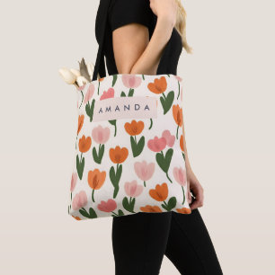 Monogramm Personalisiertes Niedliches Federmuster Tasche