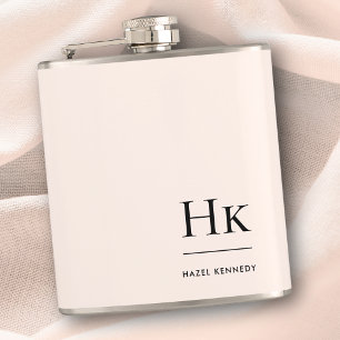 Monogramm personalisiertes Rosa Chic Junggesellinn Flachmann