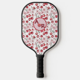 Monogramm Personalisiertes Wasserfarbkreuz Blossom Pickleball Schläger