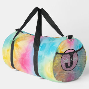 Monogramm Personalisierung Regenbogen Tie Dye Mädc Duffle Bag