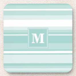 Monogramm Pfefferminzstreifen Getränkeuntersetzer