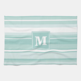 Monogramm Pfefferminzstreifen Küchentuch