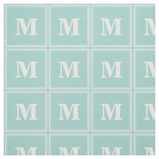 Monogramm Pfefferminzstreifen Stoff (Muster)