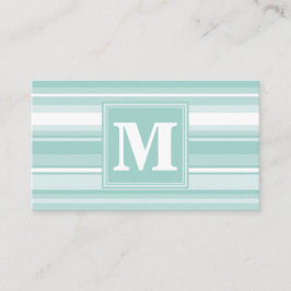 Monogramm Pfefferminzstreifen Visitenkarte