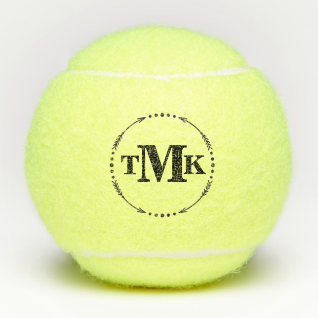 Monogramm-Pfeile Tennisbälle (Vorderseite)