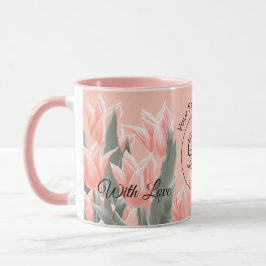 Monogramm-Pfirsichfarben mit elegantem Familiennam Tasse