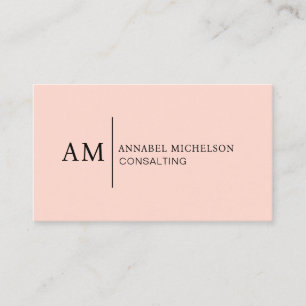 Monogramm Pfirsichkarte Visitenkarte