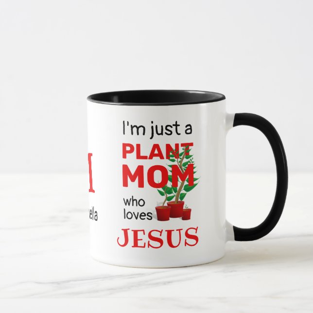 Monogramm PFLANZE MAMA LIEBEN JESUS Christlich Tasse (Rechts)