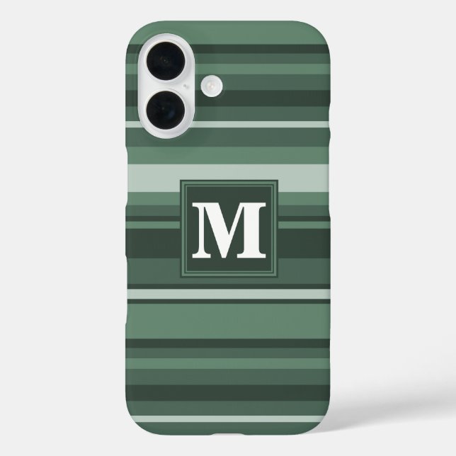 Monogramm Phalelgrün iPhone 16 Hülle (Rückseite)
