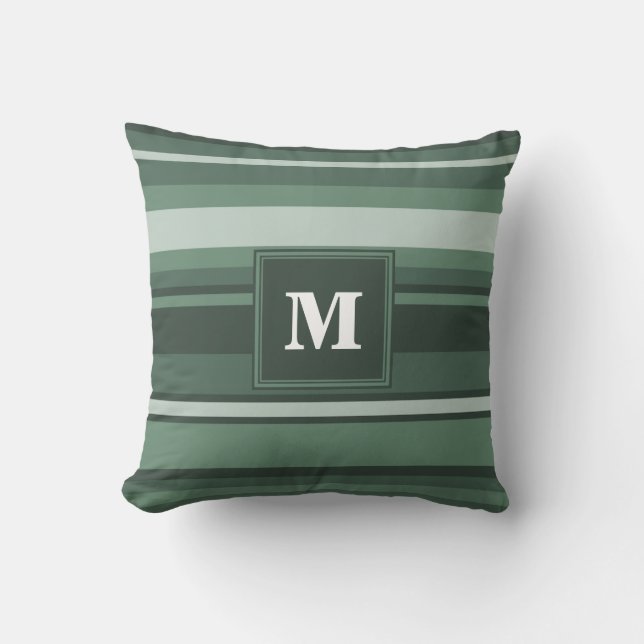 Monogramm Phalelgrün Kissen (Vorderseite)