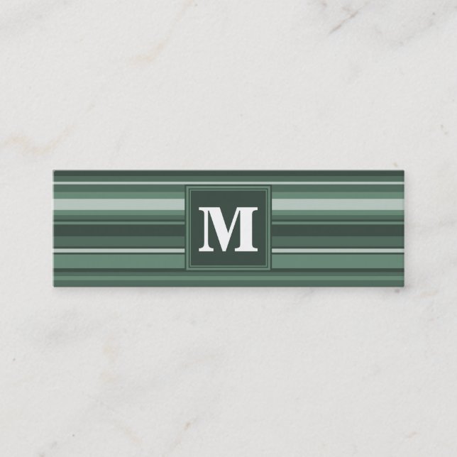 Monogramm Phalelgrün Mini Visitenkarte (Vorderseite)