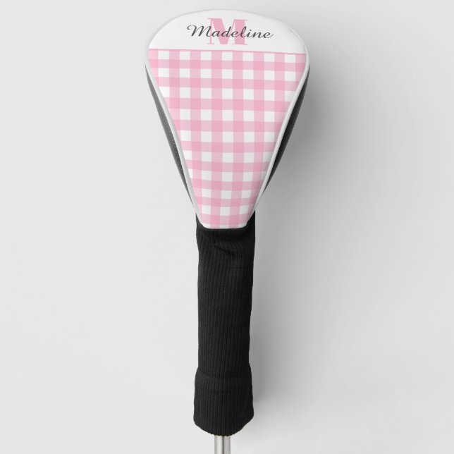Monogramm Pink Golf Headcover (Vorderseite)