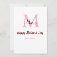 Monogramm Pink-Name der Mutter am Tag