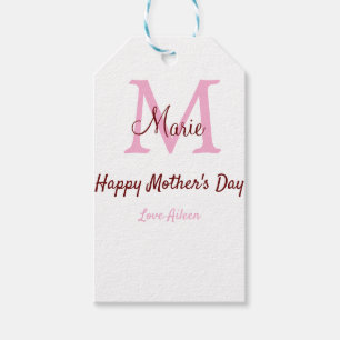 Monogramm Pink-Name der Mutter am Tag Geschenkanhänger