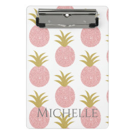 Monogramm Pink Pineapine Mini Klemmbrett